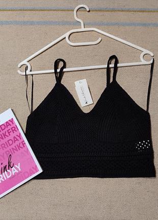 Оригинальный трендовый черный топ бюстье от бренда primark cares