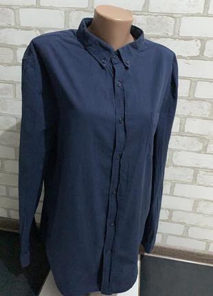 Стильная турецкая темно синяя рубашка  бренд pier one casual wear  размер хл9 фото