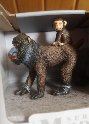 Коллекционная фигурка мир животных обезьяны 🙊 бабуин мандрил3 фото