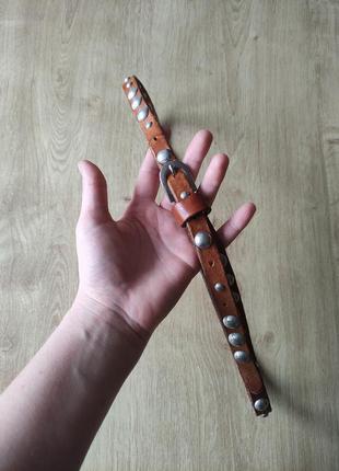 Стильный женский тонкий кожаный ремень  sandwich, испания. размер -85