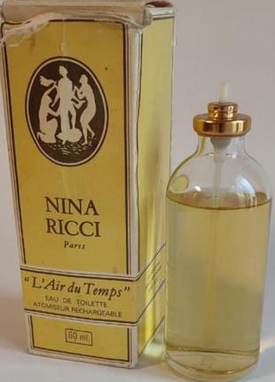 Туалетна вода вінтаж nina ricci l'air du temps 60 мл (циліндричний флакон)2 фото