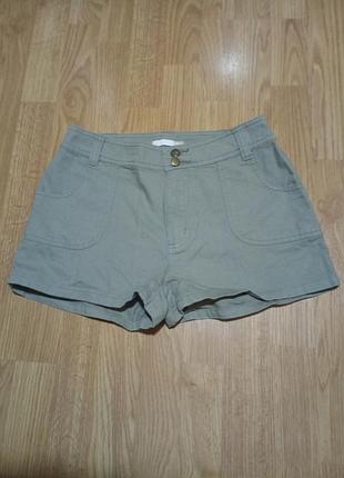 Джинсовые шорты  милитари хаки сафари олива s-m