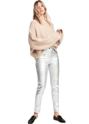 Сріблясті брюки джинси скінні h&m