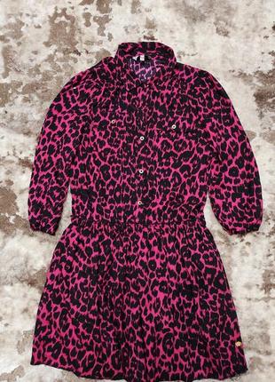 Сукня леопард рожева
