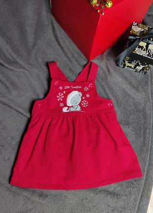 Новогоднее сарафан, новогоднее платье, новогоднее платье, мой первый новый год, зимний сарафан на девочку 6-9 месяцев 74 см