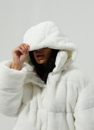 Хутряна куртка з наповнювачем екопух жіноча5 фото
