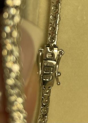 Браслет с бриллиантами серебряный теннисный5 фото
