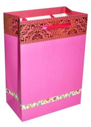 Пакет подарунковий "кант" рожевий