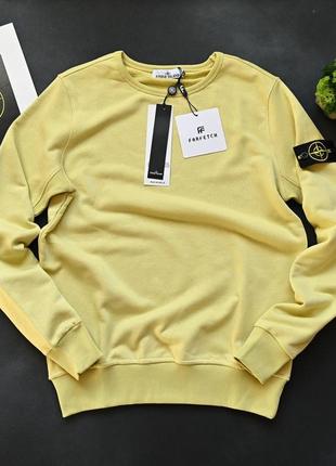 Свитшот мужской стон айленд желтый с патчем / кофты от stone island