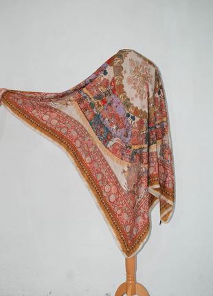 Италия огромный большой платок косынка хустка шарф шелковый2 фото