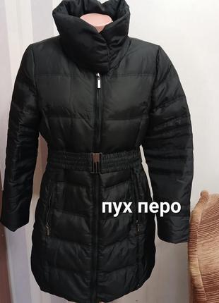 Дуже теплий пуховик зимова куртка l xl чорна зимняя. пальто