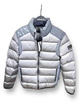 Куртка зимова армані ексчендж сіра / пуховики armani exchange на кожний день