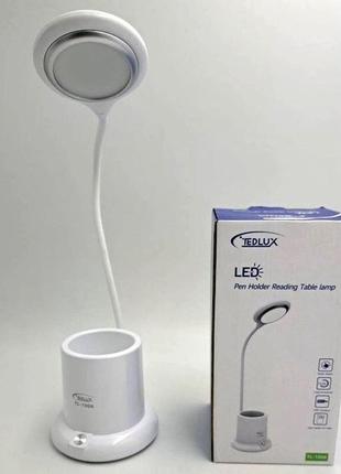 Настільна лампа акумуляторна на гнучкій ніжці з органайзером tedlux tl-10063 фото