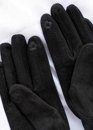 Чорні кашемірові рукавички з жаткою3 фото
