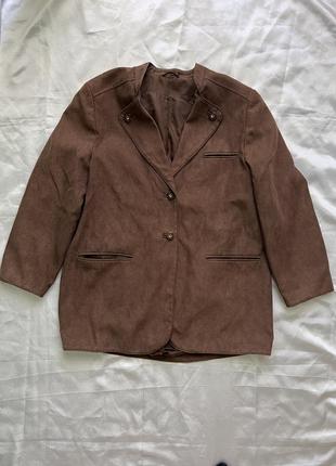 Австрийский замшевый пиджак баварский жакет на подкладке коричневый с пуговицами1 фото