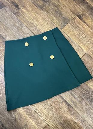 Базовая зеленая юбка трапеция1 фото