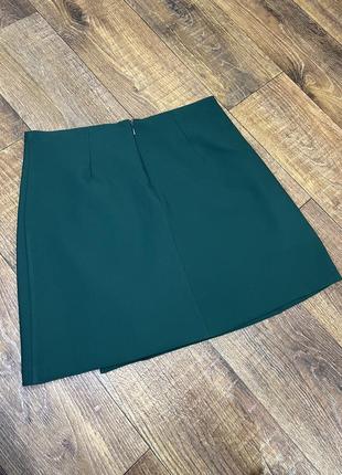 Базовая зеленая юбка трапеция3 фото