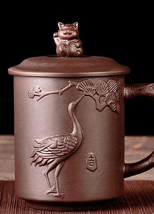 Чашка "lucky cat" коричнева 350 мл.