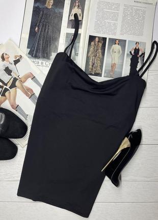Чёрная майка h&m l майка на тонких бретелях