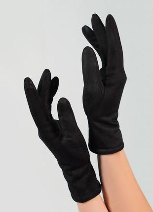 Чорні однотонні рукавички з кашеміру2 фото
