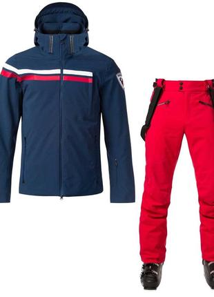 Костюм чоловічий rossignol embleme ski jkt dark navy + classique pant neon red розмір s