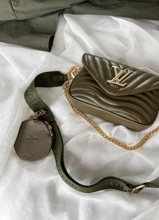 Женская сумка lv wave multi pochette khaki