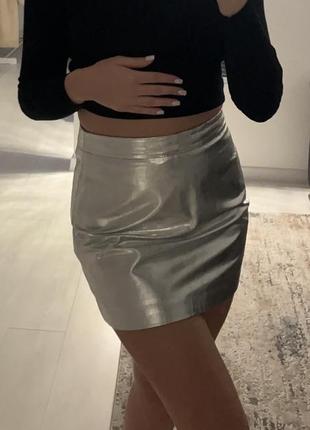 Кожаная юбочка zara