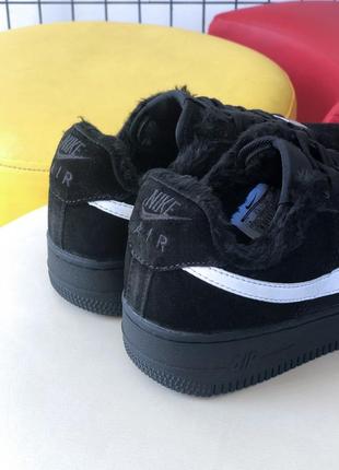 Nike air force 1 low black fur8 фото