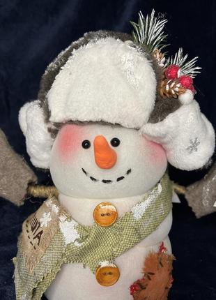 Сніговик ( ручна робота, новорічний декор)3 фото