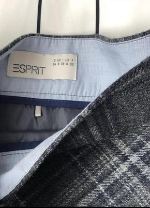 Шикарная шерстяная/шерсть юбка от бренд esprit 😍клетка подкладка трапеция2 фото