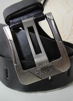 Стильный черный ремень jeans, ширина 3,5 см, кож зам