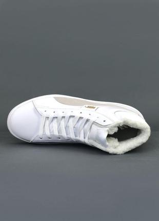 Кроссовки зимние puma corduroy classic mid white winter fur3 фото