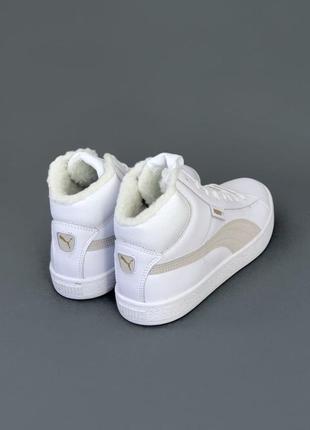 Кросівки зимові puma corduroy classic mid white winter fur8 фото