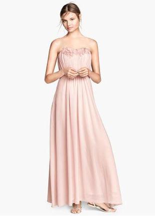 Шикарна довга весільна (вечірня) сукня h&m, xxs
