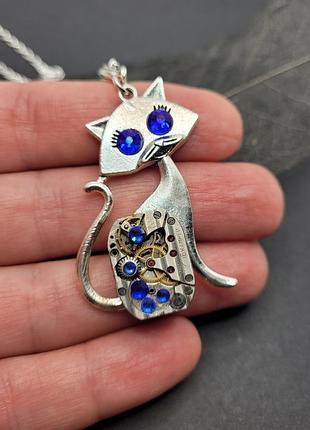 Кулон кіт в стилі стімпанк steampunk