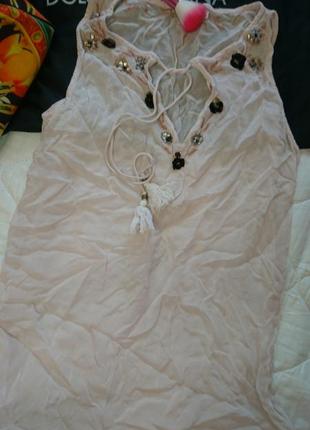 Срочно! расшитая цветами майка miu miu