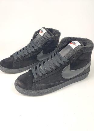 Зимові кросівки nike blazer mid black winter fur