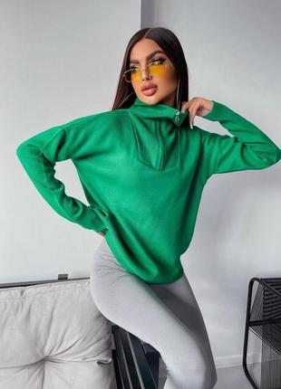 Оверсайз свитер зеленый туречковина s m l3 фото