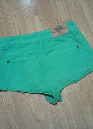 Секси джинсовые шорты яркие зеленые xs8 фото