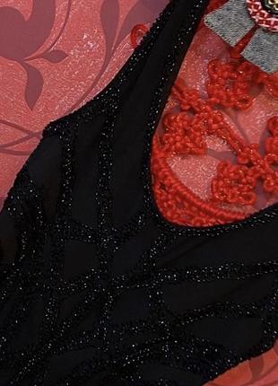Шикарное платье платье вышитое бисером с бахрамой2 фото