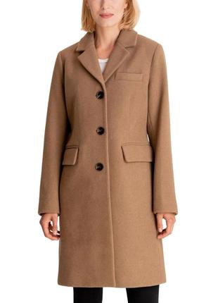 Пальто michael kors бежевое женское на пуговицах шерсть