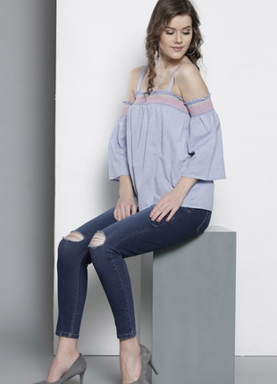 Блуза топ із відкритими плечима papaya індія котон етикетка