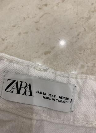 Женские шорты zara джинсовые белые короткие5 фото