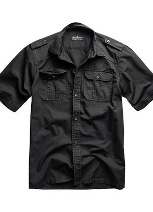 Мужская рубашка с коротким рукавом surplus m65 basic shirt black черная рубашка поло тениска (s)