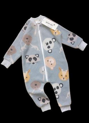 Чоловічок "лісові звірята", фліс тм "merry bee" (чоловічки/ромпери для прогулянок (верхні))