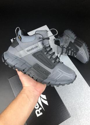 Кросівки шкіряні зимові чорні reebok zig kinetica edge black  / чоловічі зимові черевики на хутрі