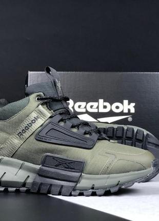 reebok Tape zig kinetica fit кросівки жіночі шкіряні відмінна якість зимові з хутром хакі з чорним ботінки сапоги високі теплі рібок зима