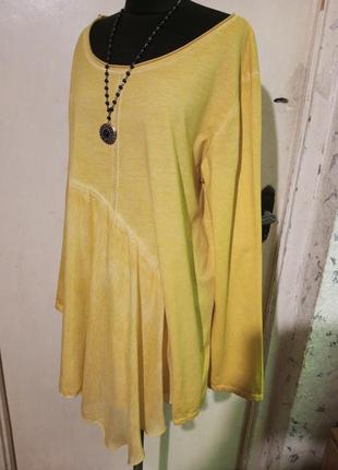 Italy,натуральний шёлк-70%,трикотажная блузка-туника-варёнка,большого размера,италия2 фото