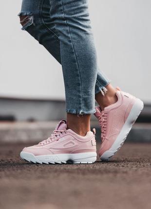 Женские кроссовки fila disruptor 2 pink \ white