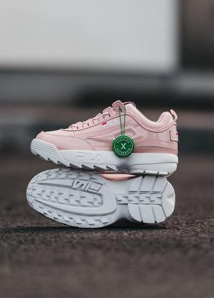 Женские кроссовки fila disruptor 2 pink \ white9 фото